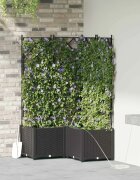 vidaXL Градинска саксия 3 бр. Черно 80 x 80 x 142 см ПП
