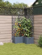 vidaXL Градинска саксия 3 бр. Светлосиво 80 x 80 x 142 см ПП