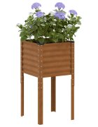 vidaXL Градинска саксия 45x45x88 см устойчива на атмосферни влияния стомана