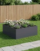vidaXL Градинска саксия Антрацит 100 x 100 x 20 cm