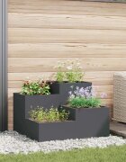 vidaXL Градинска саксия Антрацит 100 x 100 x 60 см Стомана