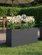 vidaXL Градинска саксия Антрацит 100 x 30 x 50 cm