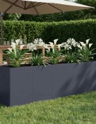 vidaXL Градинска саксия Антрацит 200 x 40 x 60 см