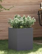 vidaXL Градинска саксия Антрацит 32 x 32 x 40 см
