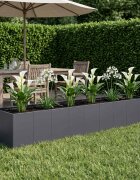 vidaXL Градинска саксия Антрацит 360 x 80 x 60 см