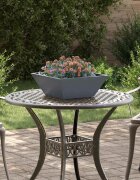 vidaXL Градинска саксия Антрацит 40 x 40 x 15 см