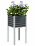 vidaXL Градинска саксия антрацит 45x45x88 см стомана