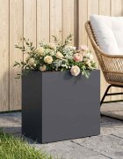 vidaXL Градинска саксия Антрацит 50 x 30 x 40 см
