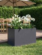 vidaXL Градинска саксия Антрацит 50 x 40 x 40 см
