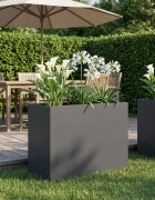vidaXL Градинска саксия Антрацит 60 x 30 x 50 см
