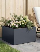 vidaXL Градинска саксия Антрацит 60 x 60 x 30 cm