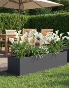 vidaXL Градинска саксия Антрацит 80 x 20 x 20 см