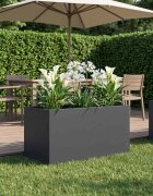vidaXL Градинска саксия Антрацит 80 x 50 x 50 см