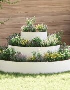 vidaXL Градинска саксия Бяло 120 x 120 x 20 см