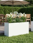 vidaXL Градинска саксия Бяло 120 x 40 x 60 см