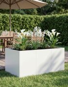 vidaXL Градинска саксия Бяло 120 x 80 x 60 см