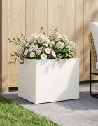 vidaXL Градинска саксия Бяло 40 x 30 x 30 см Студено валцована стомана