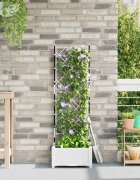vidaXL Градинска саксия Бяло 40 x 40 x 1255 см ПП
