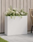 vidaXL Градинска саксия Бяло 50 x 20 x 40 см Студено валцована стомана