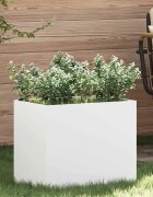vidaXL Градинска саксия Бяло 50 x 32 x 40 см Студено валцована стомана