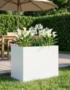 vidaXL Градинска саксия Бяло 60 x 40 x 50 cm Студено валцована стомана
