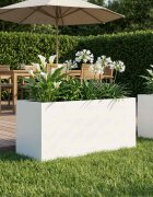 vidaXL Градинска саксия Бяло 80 x 40 x 40 cm Студено валцована стомана