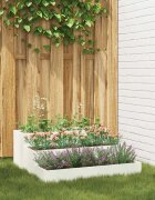 vidaXL Градинска саксия Бяло 90 x 90 x 35 см Студено валцована стомана