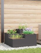 vidaXL Градинска саксия Черно 100 x 100 x 48 см Стомана