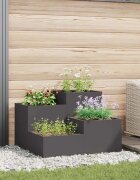 vidaXL Градинска саксия Черно 100 x 100 x 60 см Стомана