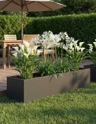 vidaXL Градинска саксия Черно 100 x 20 x 20 см