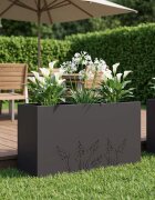 vidaXL Градинска саксия Черно 100 x 30 x 49 см