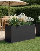 vidaXL Градинска саксия Черно 120 x 40 x 60 см
