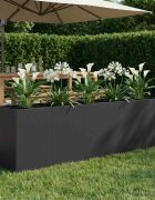 vidaXL Градинска саксия Черно 200 x 40 x 60 см