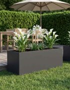 vidaXL Градинска саксия Черно 40 x 20 x 20 см