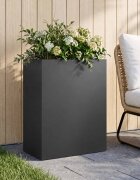 vidaXL Градинска саксия Черно 40 x 20 x 50 см