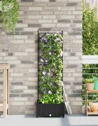 vidaXL Градинска саксия Черно 40 x 40 x 1255 см ПП