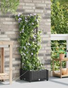 vidaXL Градинска саксия Черно 40 x 40 x 126 см ПП