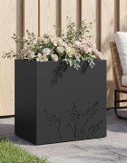 vidaXL Градинска саксия Черно 50 x 30 x 49 см