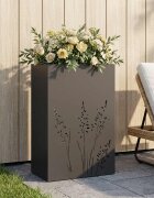 vidaXL Градинска саксия Черно 50 x 30 x 75 см