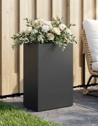 vidaXL Градинска саксия Черно 50 x 30 x 75 см