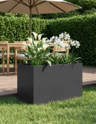 vidaXL Градинска саксия Черно 50 x 40 x 40 см