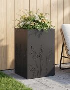 vidaXL Градинска саксия Черно 50 x 50 x 75 cm