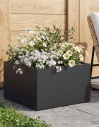 vidaXL Градинска саксия Черно 60 x 60 x 30 cm
