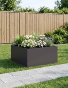 vidaXL Градинска саксия Черно 60 x 60 x 40 cm
