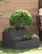 vidaXL Градинска саксия Черно 60 x 60 x 50 см