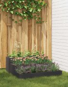 vidaXL Градинска саксия Черно 90 x 90 x 35 см