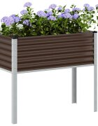 vidaXL Градинска саксия кафява 100x45x90 см стомана
