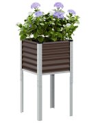 vidaXL Градинска саксия кафява 45x45x88 см стомана