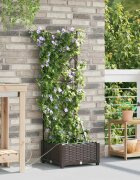 vidaXL Градинска саксия Кафяво 40 x 40 x 126 см ПП