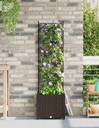 vidaXL Градинска саксия Кафяво 40 x 40 x 143 см ПП